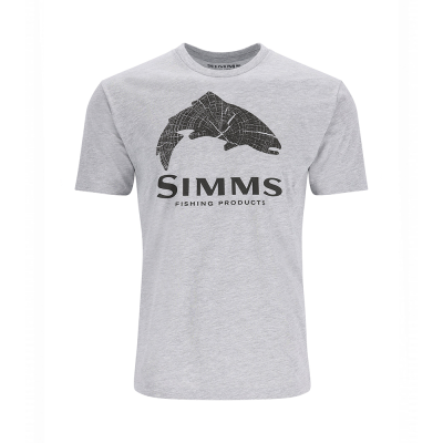 Футболка Simms Wood Trout Fill T-Shirt, Grey Heather, XXL