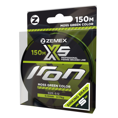 Плетеный шнур ZEMEX IRON X5 150 m, d 0.34 mm, moss green