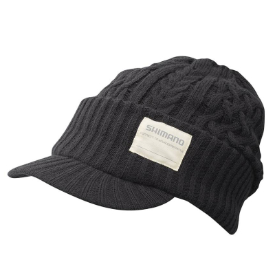 Шапка Shimano Knit Watch With Brim Black Regular Size (CA085QBK)
