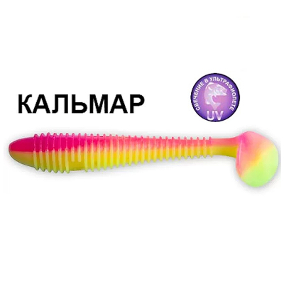 Силиконовая приманка Crazy Fish Vibro Fat 4" 15-100-13d-6 кальмар цв. peach (персик)