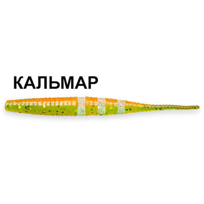 Силиконовая приманка Crazy Fish Polaris 3" 24-68-5d-6 кальмар цв. orange-chart (оранж-шартрес)