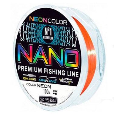 Леска Balsax Nano Neon Orange 100 м 0,22 мм