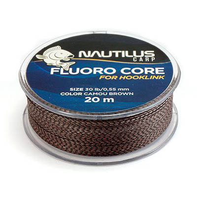 Поводковый материал Nautilus Fluoro Core 30lb 20м Camou Brown