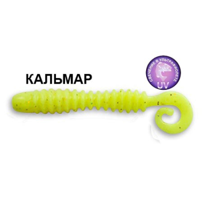 Силиконовая приманка Crazy Fish Active Slug 2" 29-50-6-6 кальмар цв. chartreuse (шартрез)