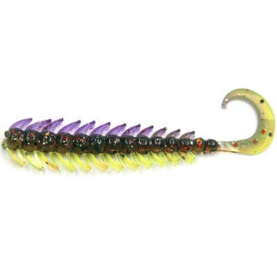 Силиконовая приманка Yaman Ruff 5" цвет #15 - Violet Lime (уп. 5 шт.)