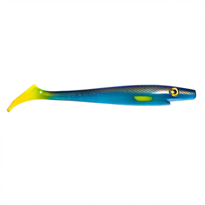 Приманка силиконовая Strike Pro XXL PIG SHAD Jr. 20см 50гр 2шт цв. Clear Blue Lemonade (Kanalgrattis Color)