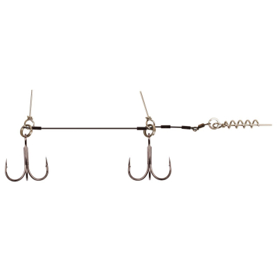 Оснастка для силикона BFT Shallow Stinger Rig, Stainless 100lb/45кг Tandem Owner 2/0 - 1pcs