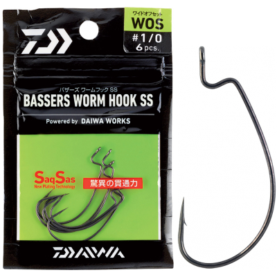 Крючок офсетный Daiwa Bassers Worm Hook SS W.O.S 3/0