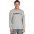 Футболка Simms Logo LS Shirt, Grey Heather, M