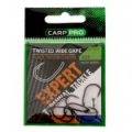 Крючок Carp Pro Black Teflon Wide Gape Twisted №4 7шт