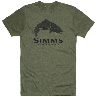 Футболка Simms Wood Trout Fill T-Shirt, Military Heather, 3XL
