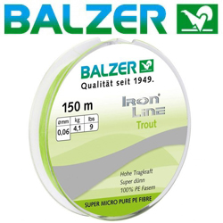 Balzer Iron Line 3Х Trout Chartreuse 150м