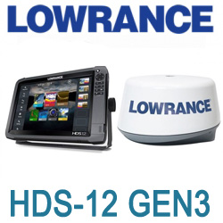 Lowrance HDS-12 Gen3 ROW no Transducer with 3G Radar Bundle