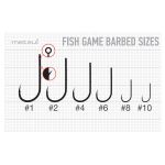Крючок Metsui Fish Game Barbed цвет bln, размер № 6, в уп. 12 шт