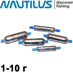 Грузило Nautilus Цилиндр с силиконовой трубочкой