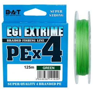 Леска плетеная BAT PE EGI EXTRIME N Green 125м., 0,60мм. 53.2kg.