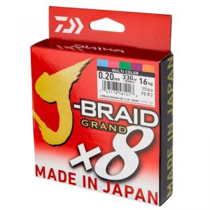Леска плетеная Daiwa J-Braid Grand X8E 300m Multi Color 0.10mm