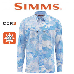 Simms Intruder BiComp LS Shirt Cloud Camo Blue