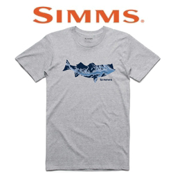 Simms Striper Bay Fill T-Shirt, Grey Heather
