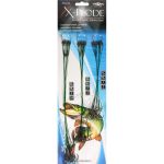Поводок стальной Mikado X-Plode с тройником №2,1,1/0 (уп.30 шт.) вертлюг №5, зелёный (Арт.ZG11-013-30)