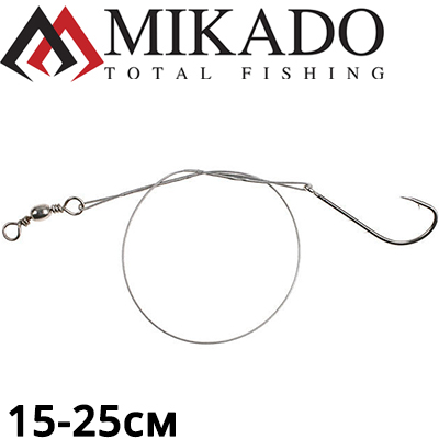 Mikado X-Plode (ZG11-012) Поводок стальной многожильный с крюком, вертлюг
