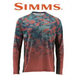 Simms Challenger Solar Tech Jersey, Hex Flo Camo Rusty Red