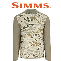 Simms Bugstopper Solarflex Hoody, Ghost Camo Stone/Stone