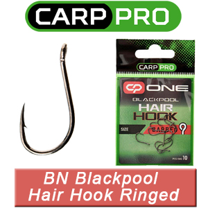 Carp Pro Black Nickel Blackpool Hair Hook Ringed