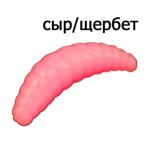 Мягкая приманка Trout Zone Maggot 1,6" сыр/щербет розовый