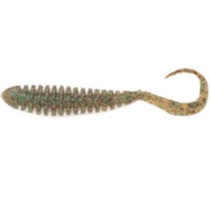 Твистер Berkley Gulp! SW Pulse Worm 4" цв. Clear Pumpkin Green Fleck