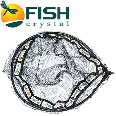 Fish Crystal Голова для подсачека сетка леска, ячейка 7 мм, рамка карбон