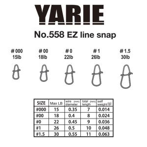 Застёжка Yarie Jespa No.558 EZ Line snap #1,5 30LB