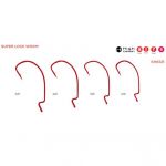Крючок офсетный Koi Super Lock Worm, размер 5/0 (INT), цвет RED (10 шт.)