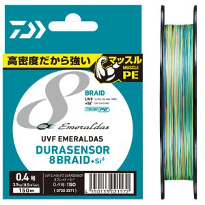 Плетеный шнур Daiwa UVF Emeraldas Dura Sensor 8Braid +Si² [10m x 3colors] 150m #0.5 (9lb)