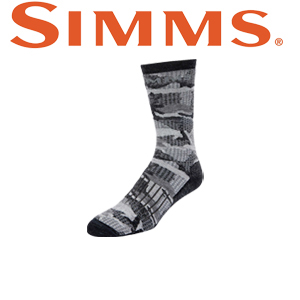 Simms Merino Midweight Hiker Sock, Hex Flo Camo Carbon