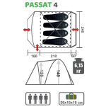 Палатка Helios Passat-4 (HS-2368-4 GO)