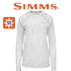 Simms Women's Solarflex Hoody - Print, Lily Pad White