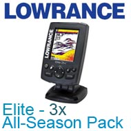 Lowrance Elite-3x All-Season Fishfinder Pack with 83/200