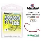 Крючки офсетные Mustad Ultra Lock Soft Plastic 38105NP-RB, #4/0, 5 шт./уп.