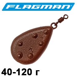 Flagman Грузило Капля плоское с вертлюгом Brown ВР