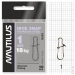 Застежка Nautilus Nice Snap stainless steel size # 1 тест 18кг