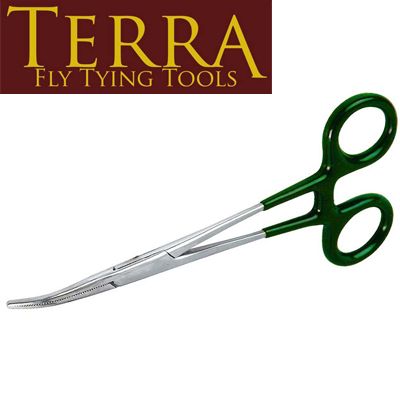 Terra 6" Curved Green Handle Forceps