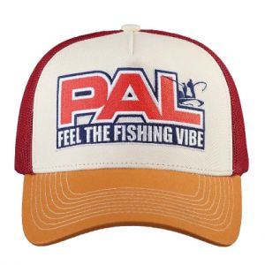 Бейсболка PAL PVC-2302 (бордовая сетка - коричневый козырек)