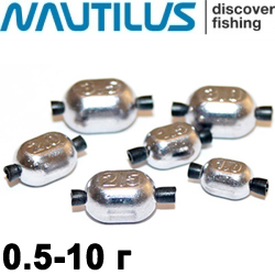 Грузило Nautilus Овал с силиконовой трубочкой