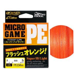 OWNER Шнур Micro Game PE х4 Flash Orange 150м 0,095мм 3,5кг