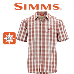 Simms Big Sky SS Shirt, Clay/Hickory Plaid