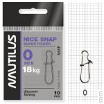 Застежка усиленная Nautilus Nice Snap Super Power size #0 тест 18кг