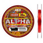 Леска монофильная Akkoi Alpha 30m красная ф-0,14mm, (2,45 кг)
