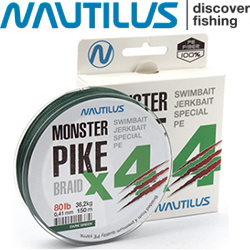 Nautilus Monster Pike Braid X4 Dark Green 150м