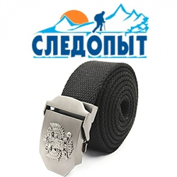Ремень "Следопыт-Герб", 1400х36 мм, текстиль, черный